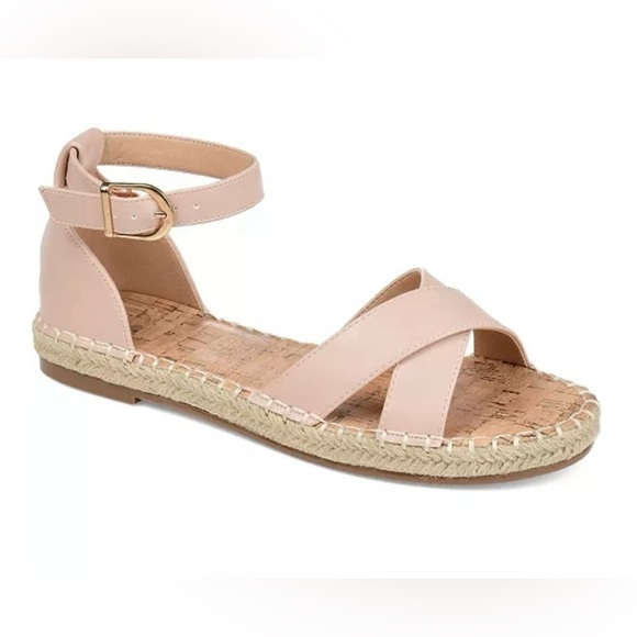 Journee Collection Shoes - Journee Collection Womens Blush Pink Espadrille Sandals Size 9M Summer Beach